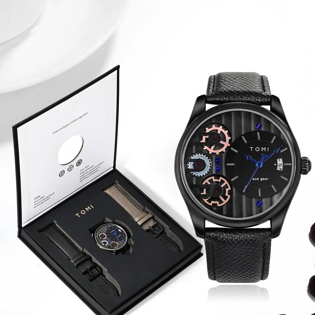 TOMI Face Gear Dual Strap Luxury Watch
