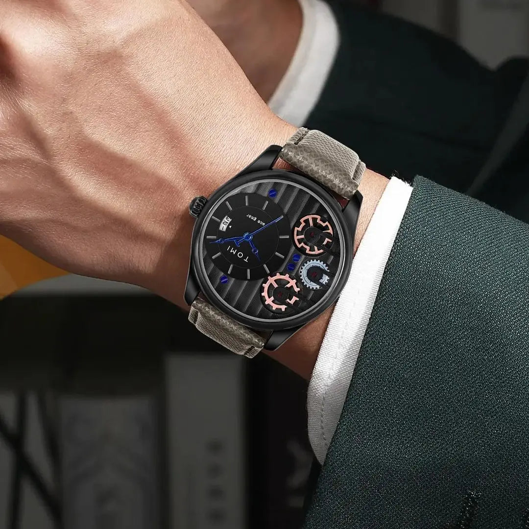 TOMI Face Gear Dual Strap Luxury Watch