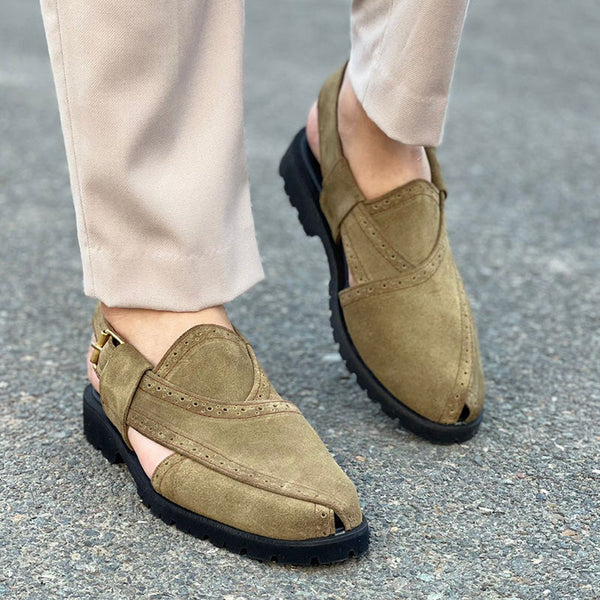 Mustard green Peshawari Sandals