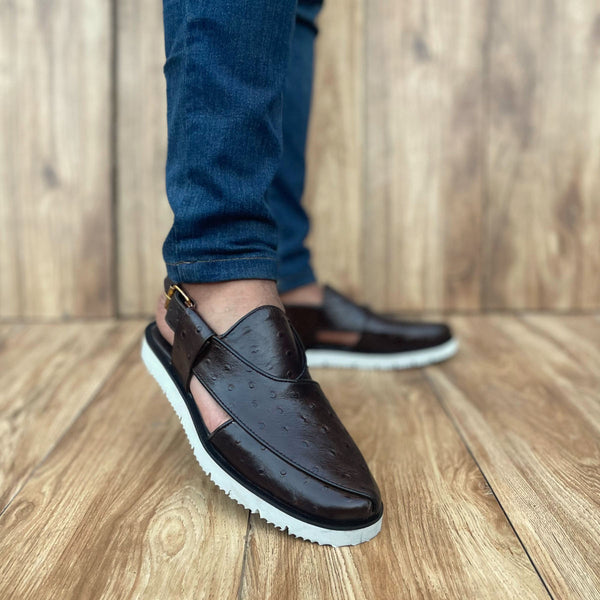 Brown Leather Peshawari Sandals