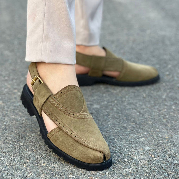 Mustard green Peshawari Sandals