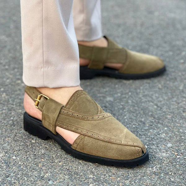 Mustard green Peshawari Sandals