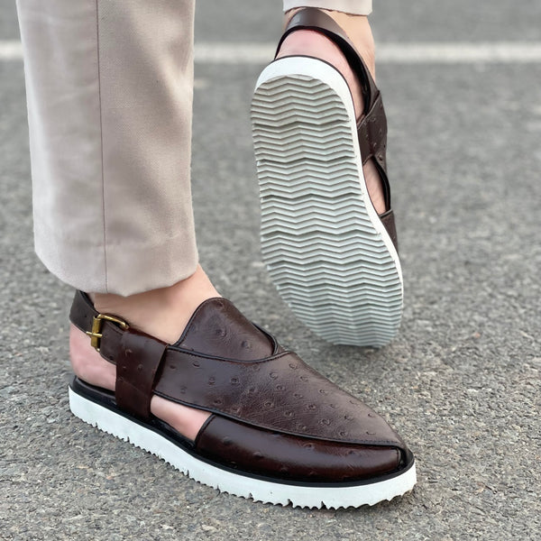 Brown Leather Peshawari Sandals