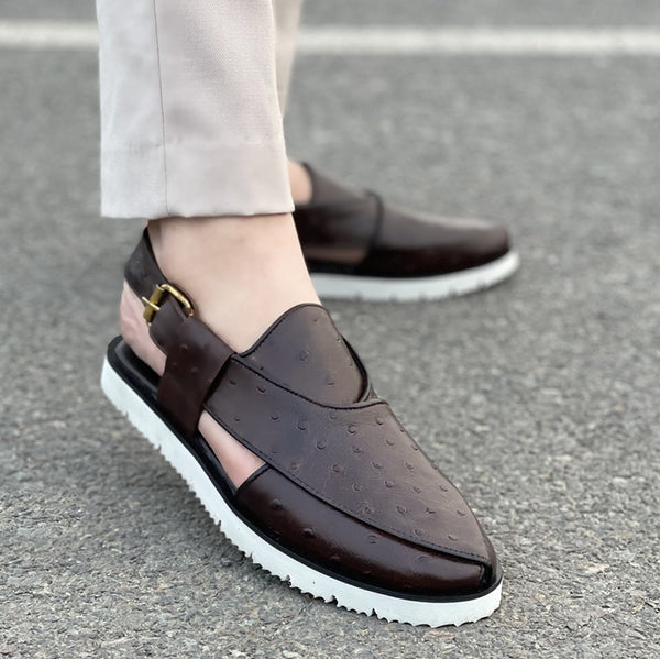 Brown Leather Peshawari Sandals
