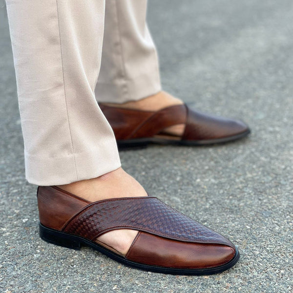 Brown premium leather Quality Peshawari Sandals
