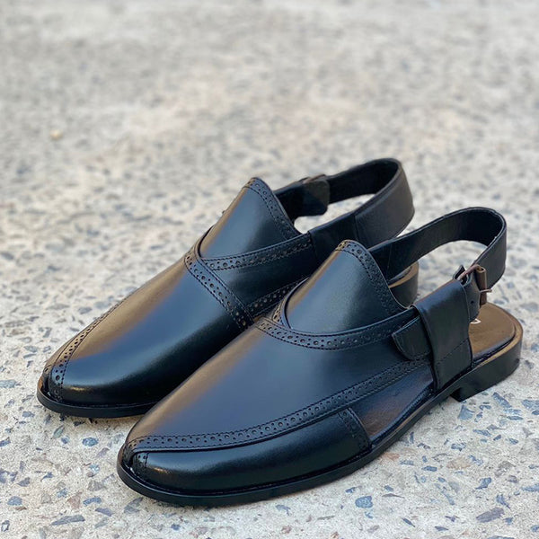 Black Peshawari Sandals