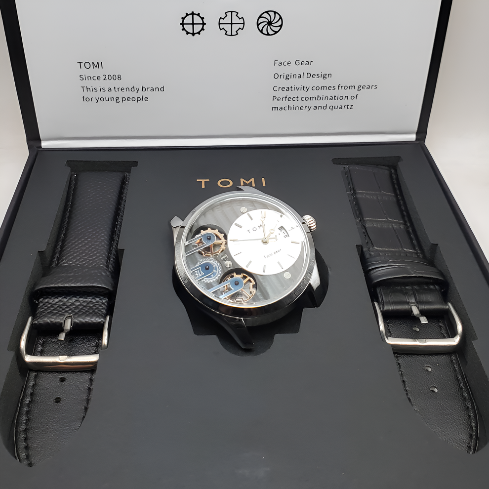 TOMI Face Gear Dual Strap Luxury Watch